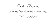 Tina Turner
Wembley Arena - Nov 96
Ref: 000014